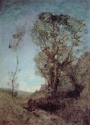 The Italian vill behind pines, Corot Camille
